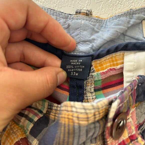 J.Crew Vintage Madras Patchwork Shorts 33 Relaxed Fit | 100% Cotton – Flawed - Picture 6 of 15